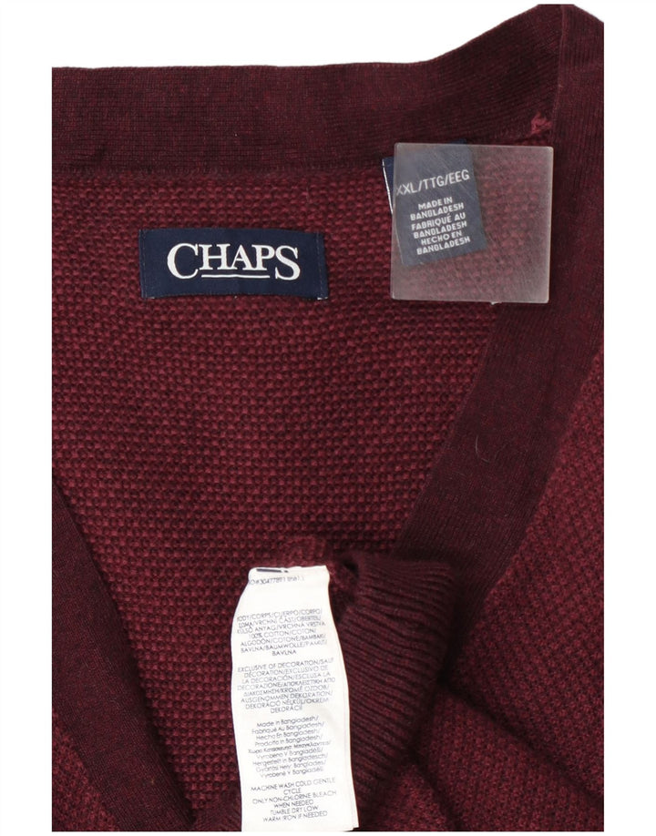 Мужской свитер-кардиган Chaps 2XL бордовый хлопок