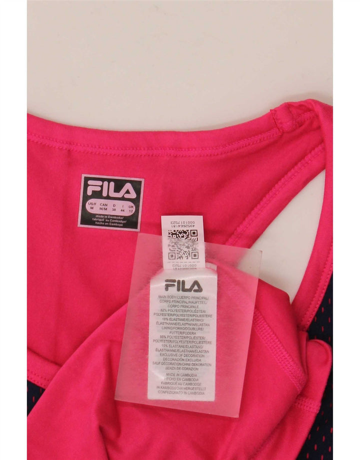 Женский жилет с рисунком Fila Top UK 12, средний темно-синий, полиэстер с цветными блоками