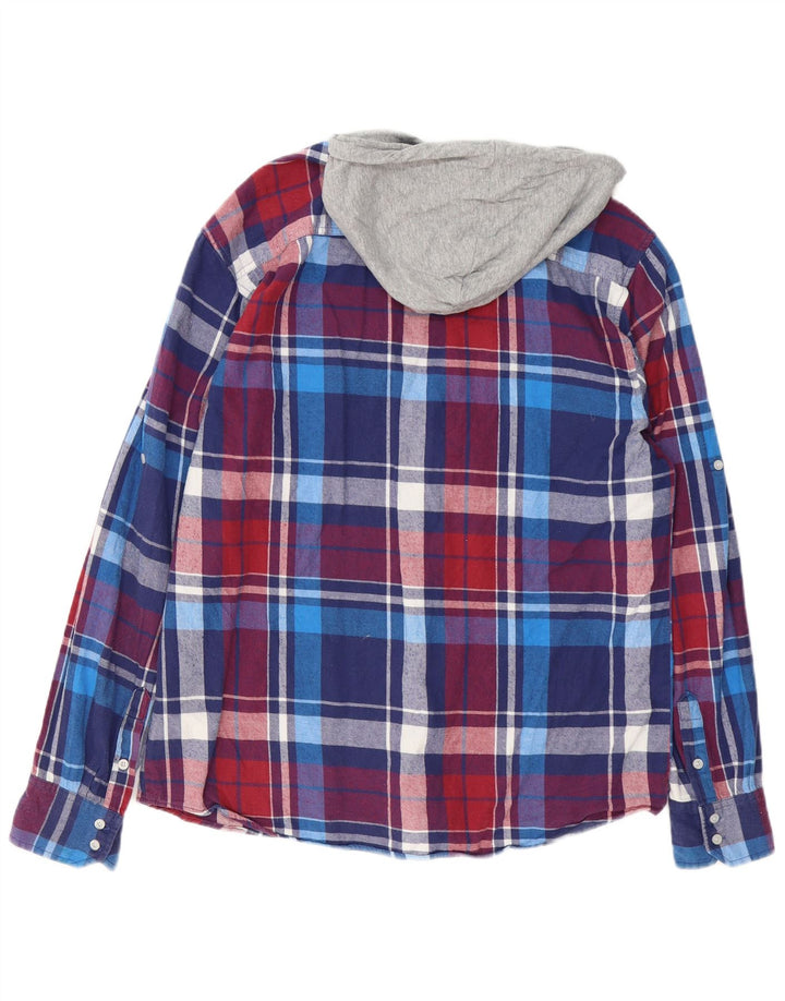 Мужская фланелевая рубашка Quiksilver с капюшоном, большая разноцветная клетка