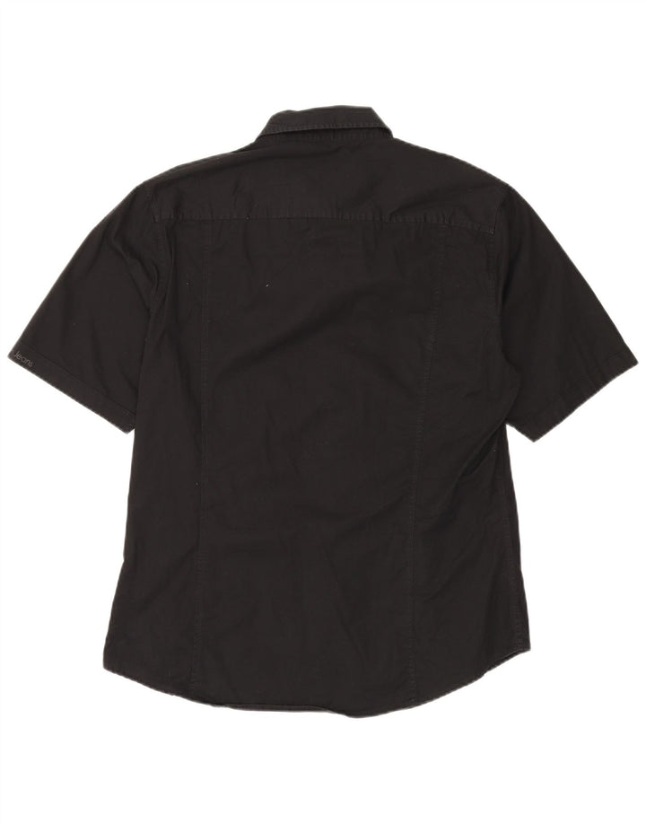CALVIN KLEIN JEANS Мужская рубашка с коротким рукавом 2XL, черный хлопок