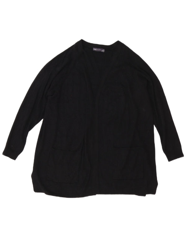 Женский открытый кардиган Marks & Spencer UK 18 XL, черный вискоза