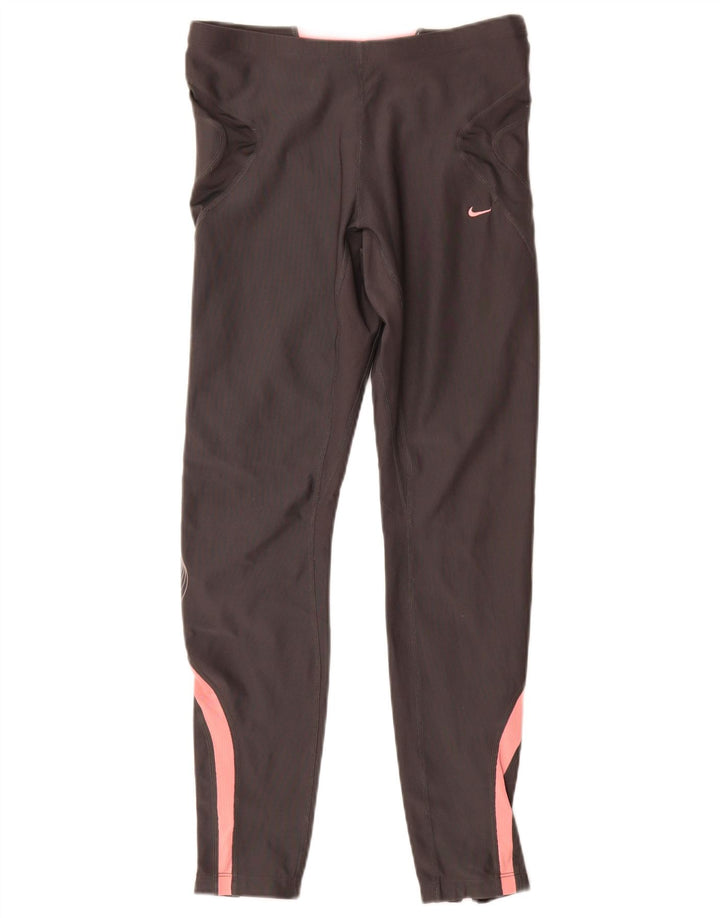 Женские леггинсы Nike Dri Fit UK 10/12, средний серый цвет с цветными блоками