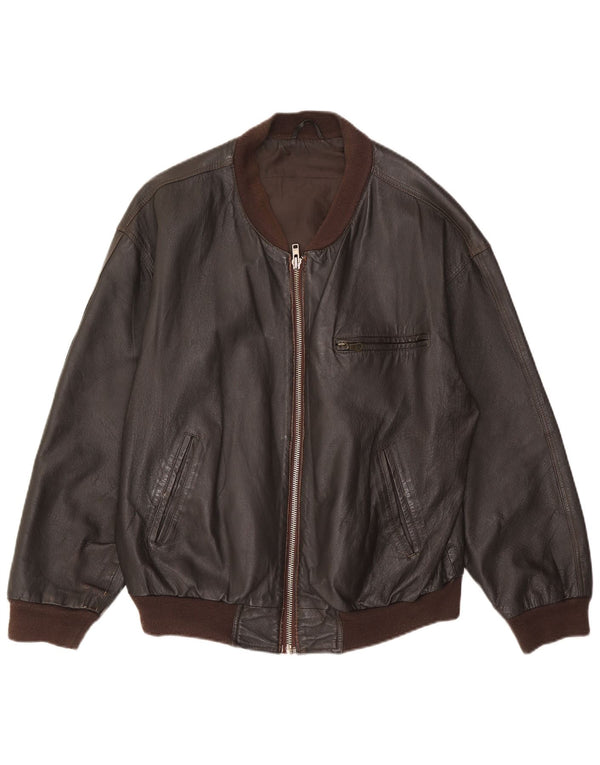 Мужская кожаная куртка свободного кроя VINTAGE UK 36 маленькая коричневая кожа