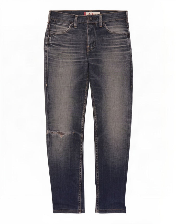Женские узкие джинсы Levi's 519 с потертостями W28 L28 синие