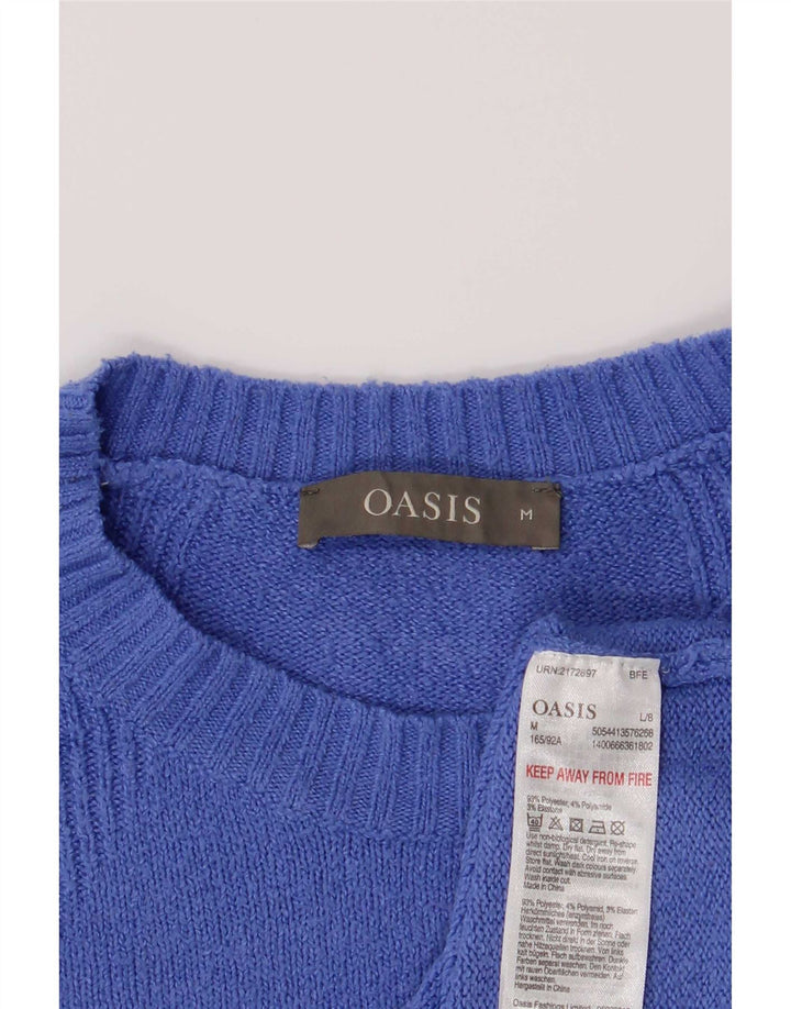 Женский свитер Oasis с круглым вырезом, Великобритания 14, средний синий полиэстер
