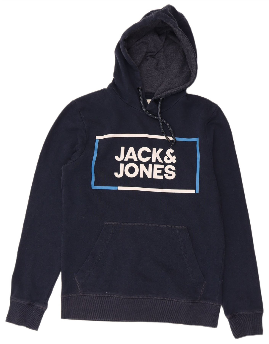 Jack & Jones Мужской джемпер с капюшоном с рисунком, маленький, темно-синий, хлопок
