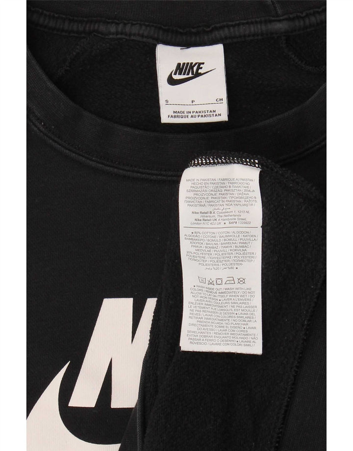 Женский джемпер большого размера с рисунком Nike UK 10, маленький черный хлопковый
