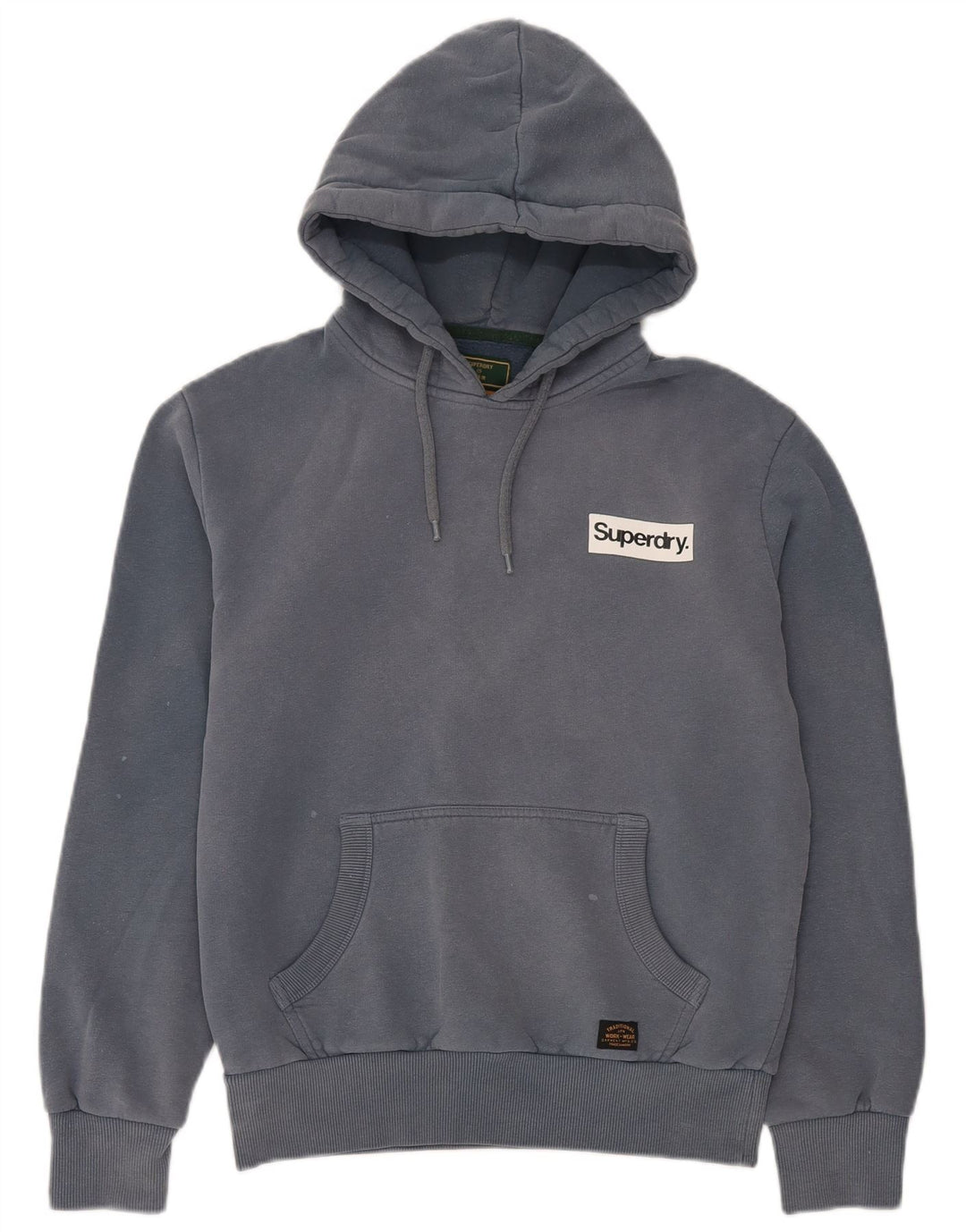Мужской джемпер с капюшоном Superdry, маленький синий, хлопок