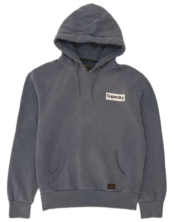 Мужской джемпер с капюшоном Superdry, маленький синий, хлопок