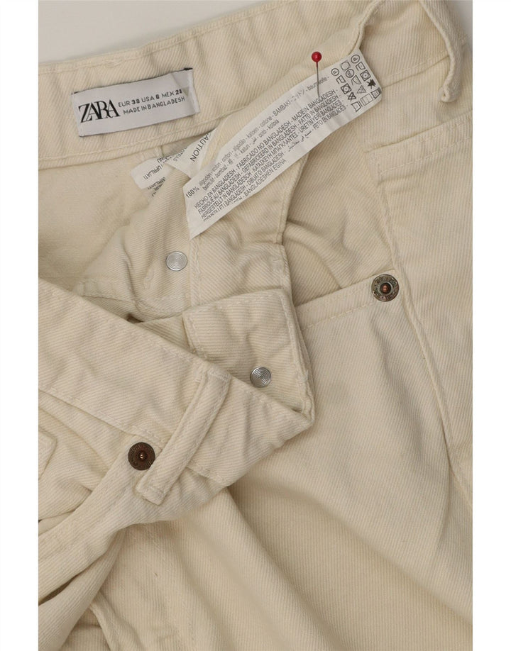 Женские джинсовые шорты Zara EU 38 Small W28 Off White Cotton