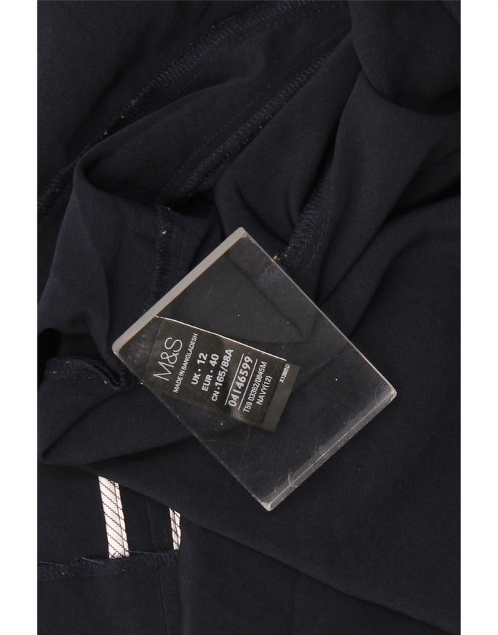 Женский открытый пиджак MARKS & SPENCER UK 12, средний темно-синий, полиэстер