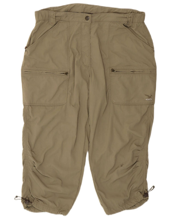 SALEWA Женские брюки-карго со средней посадкой UK 16, большие W32 W19, хаки