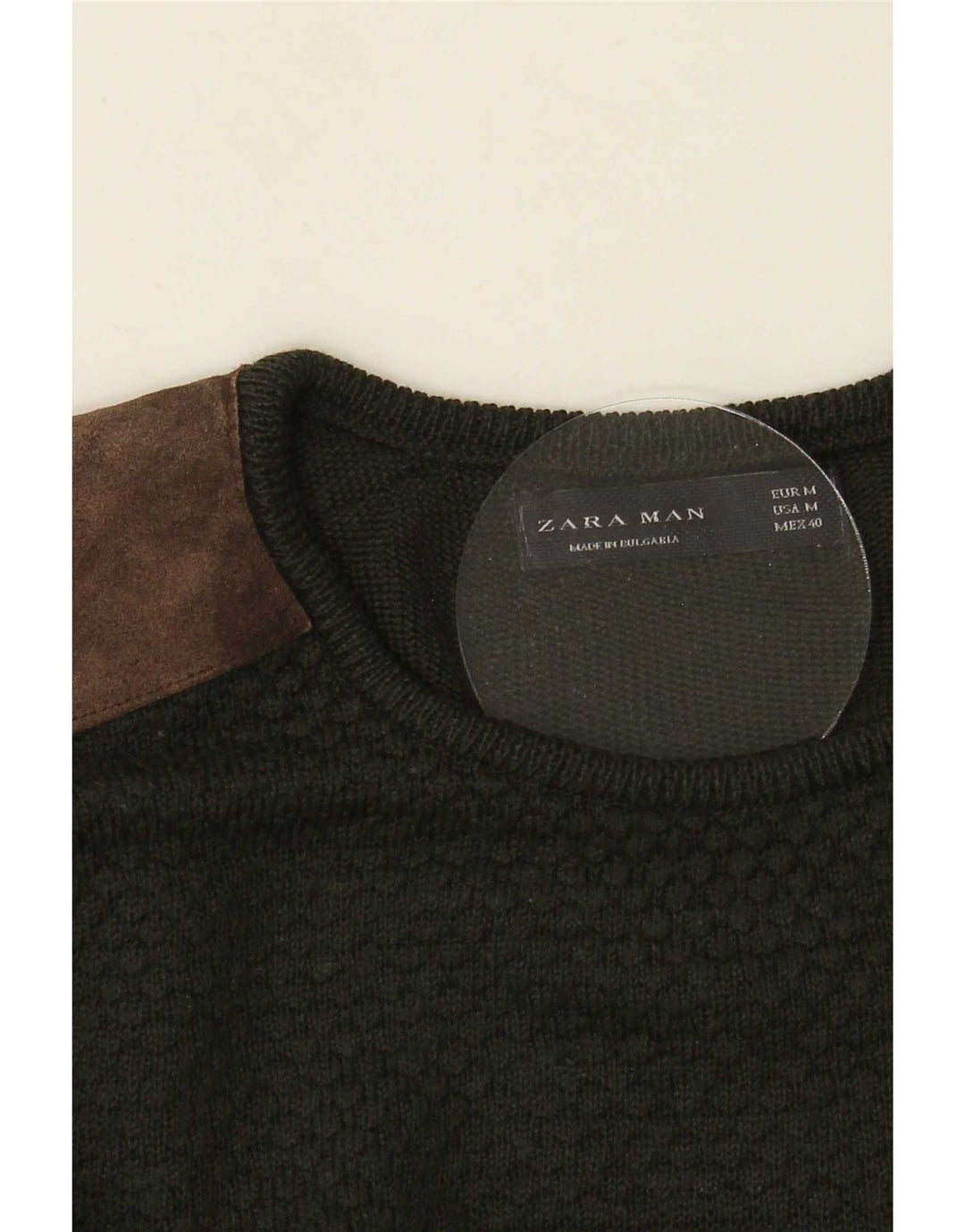 Мужской джемпер с круглым вырезом Zara, средний зеленый цветных блоков