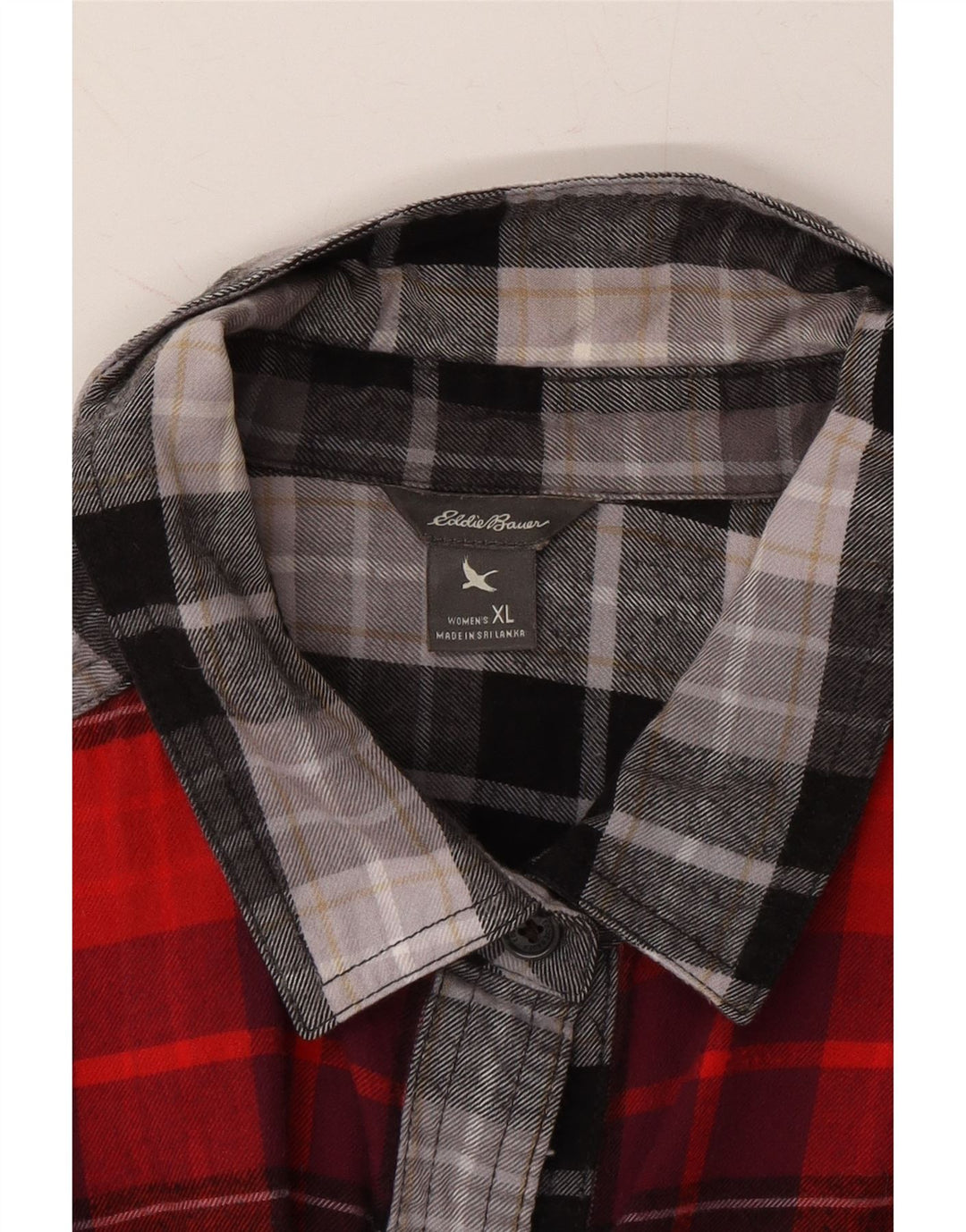 EDDIE BAUER Womens Flannel Shirt UK 18 XL Red Check Vintage Eddie Bauer and Second-Hand Eddie Bauer from Messina Hembry 