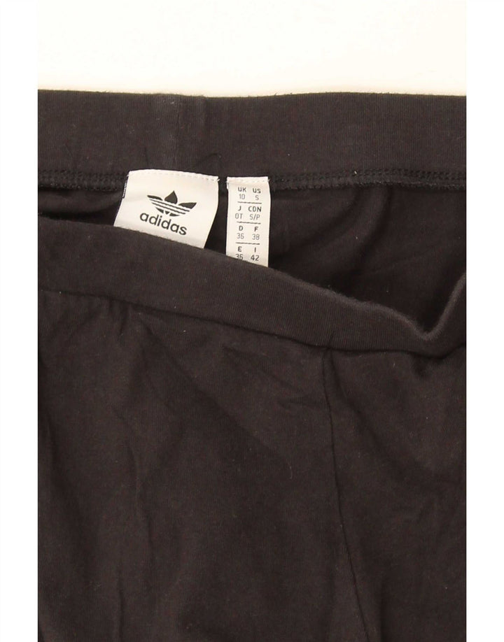 Женские леггинсы Adidas UK 10, маленькие черные хлопковые