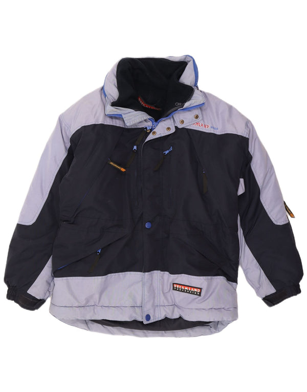 Мужская лыжная куртка Dreamland с капюшоном UK 40, большая темно-синяя с цветными блоками