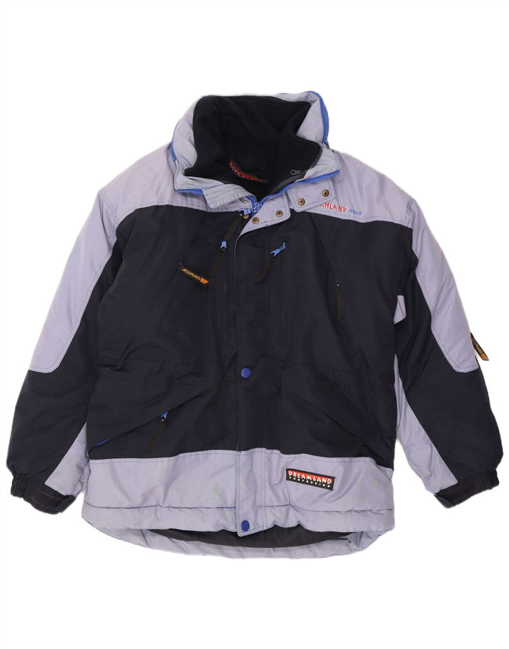 Мужская лыжная куртка Dreamland с капюшоном UK 40, большая темно-синяя с цветными блоками