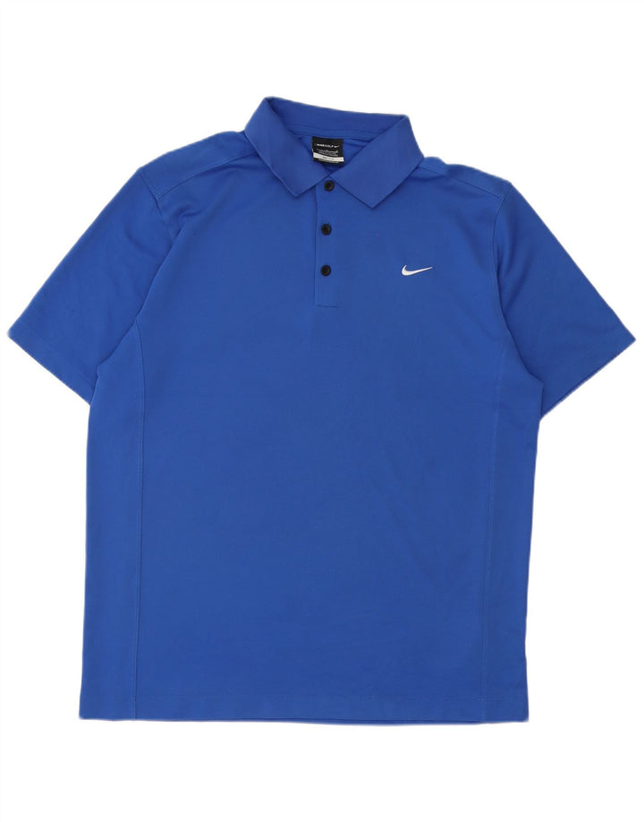Мужская рубашка-поло Nike Dri Fit, большая синяя полиэстер