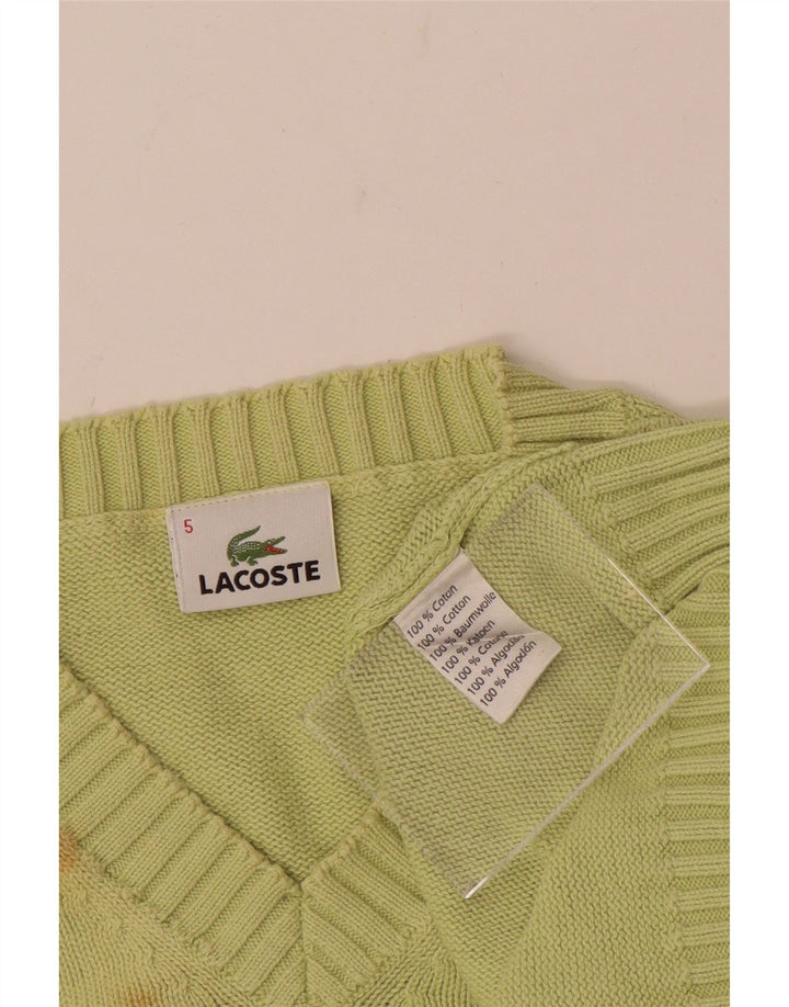 Мужской джемпер с v-образным вырезом LACOSTE, размер 5, большой, зеленый, хлопок
