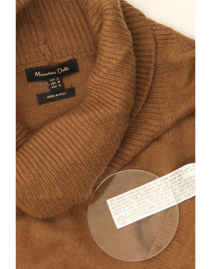 Женский джемпер с высоким воротником Massimo Dutti UK 14, средний коричневый, вискоза