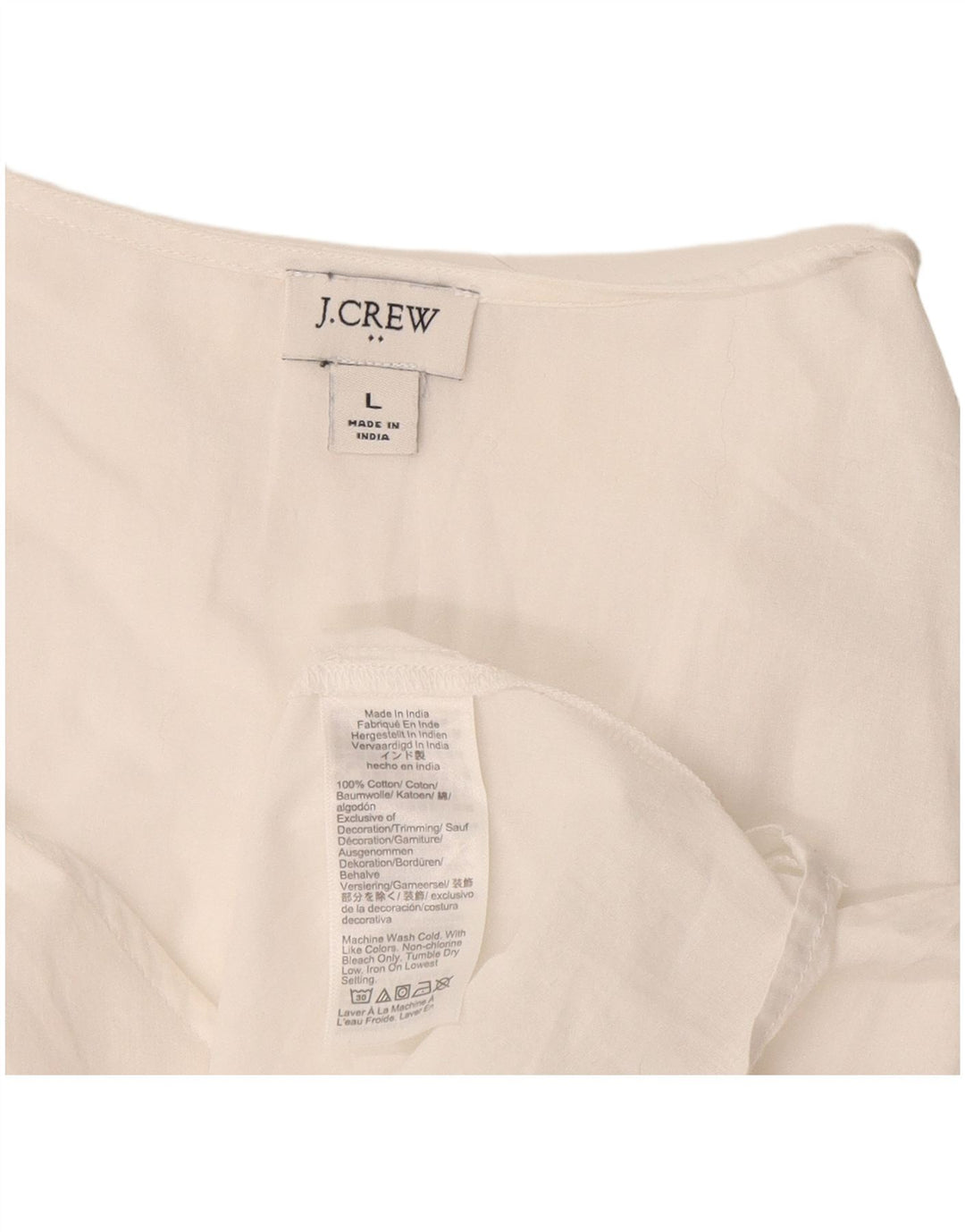 Женская блузка J. Crew Top UK 16, большой белый хлопок