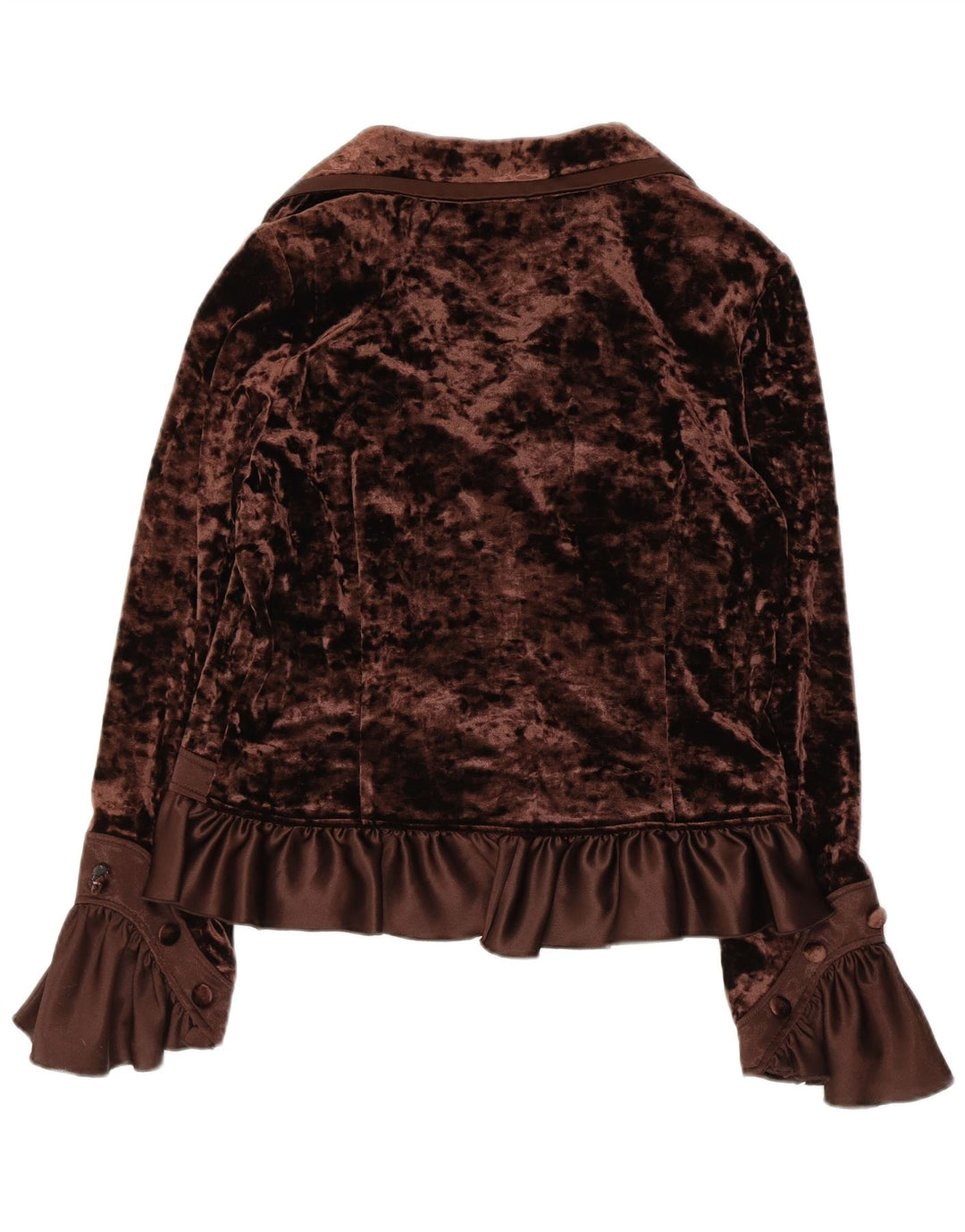 JOSEPH RIBKOFF Женская велюровая блузка-рубашка UK 16, большой коричневый полиэстер