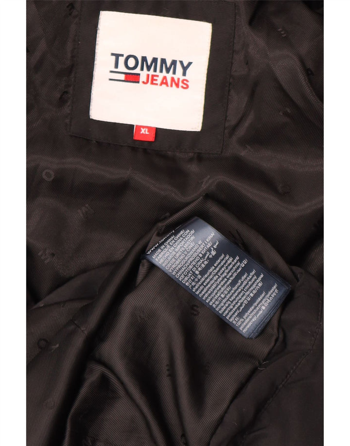 Tommy Hilfiger Женское стеганое пальто с капюшоном UK 18 XL, черный полиэстер