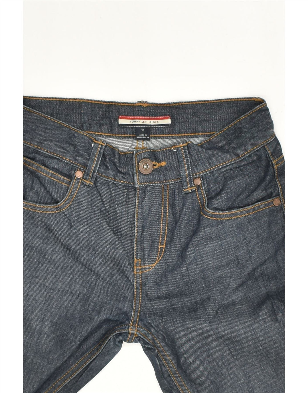 TOMMY HILFIGER Girls Straight Jeans 9-10 Years W26 L27 Navy Blue Cotton | Vintage Tommy Hilfiger | Thrift | Second-Hand Tommy Hilfiger | Used Clothing | Messina Hembry 