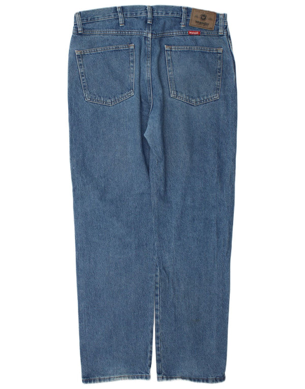Мужские потертые зауженные джинсы Wrangler стандартного кроя W36 L32, синий хлопок