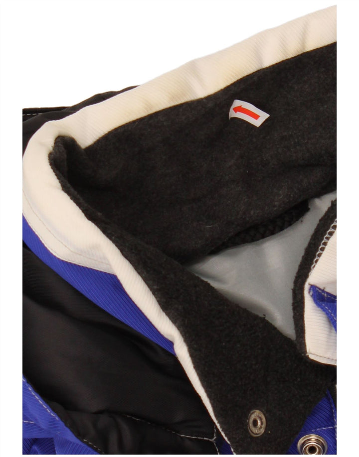 GIGI RIZZI Mens Hooded Windbreaker Jacket IT 50 Large Blue Colourblock