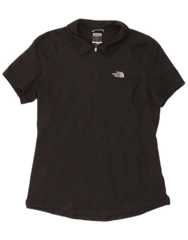 The North Face Womens Polo Shirt UK 12 Medium Black Polyester