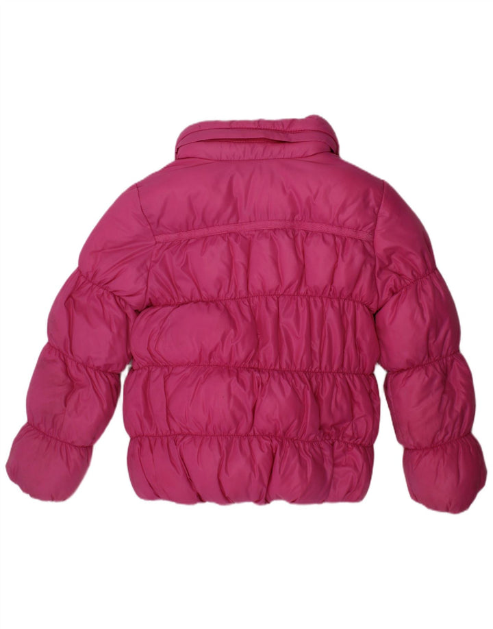 Двусторонняя стеганая куртка с капюшоном для девочек 4–5 лет Dkny, розовый полиэстер