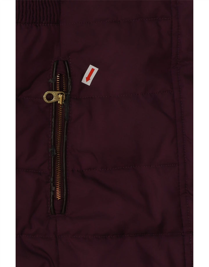 JOULES Женское длинное стеганое пальто с капюшоном UK 8, маленький фиолетовый, полиэстер