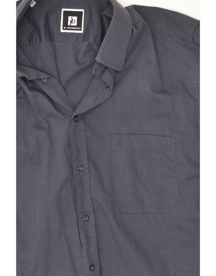 ROCCOBAROCCO Mens Shirt Size 17 XL Grey Cotton Vintage Roccobarocco and Second-Hand Roccobarocco from Messina Hembry 