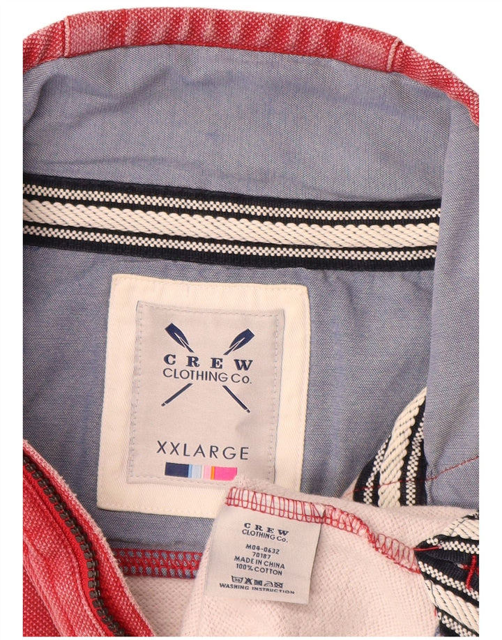 Мужская толстовка с воротником на молнии, джемпер 2XL, красный хлопок, одежда для экипажа