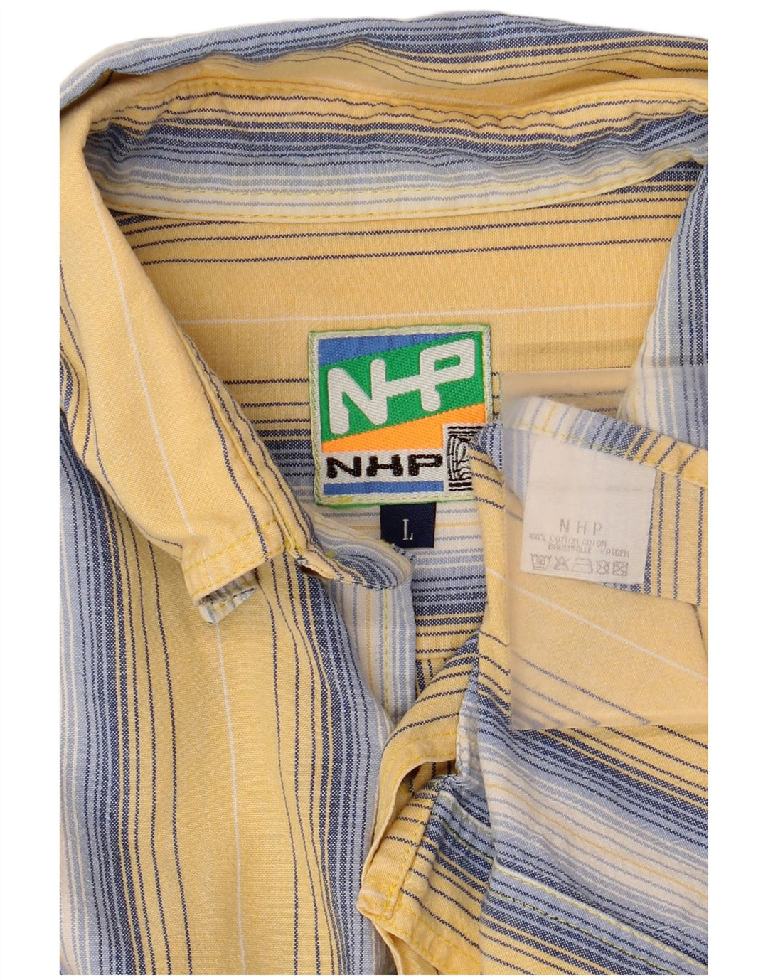 VINTAGE Мужская рубашка из хлопка в большую желтую полоску