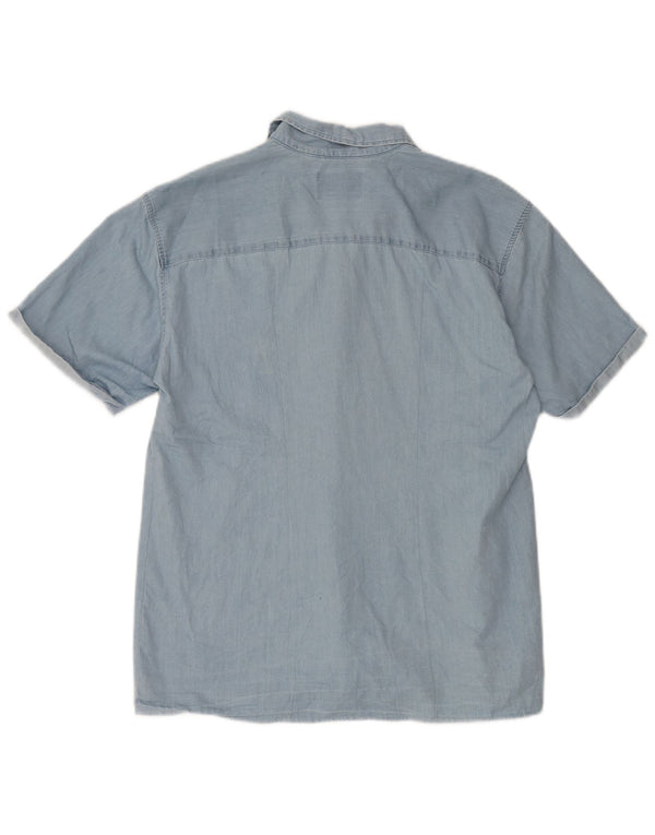 Jack & Jones Mens Short Sleeve Shirt XL Blue