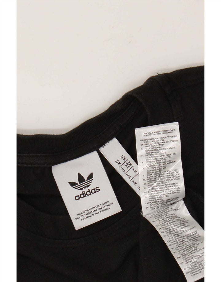Adidas Мужская футболка с рисунком Топ среднего размера, черный хлопок