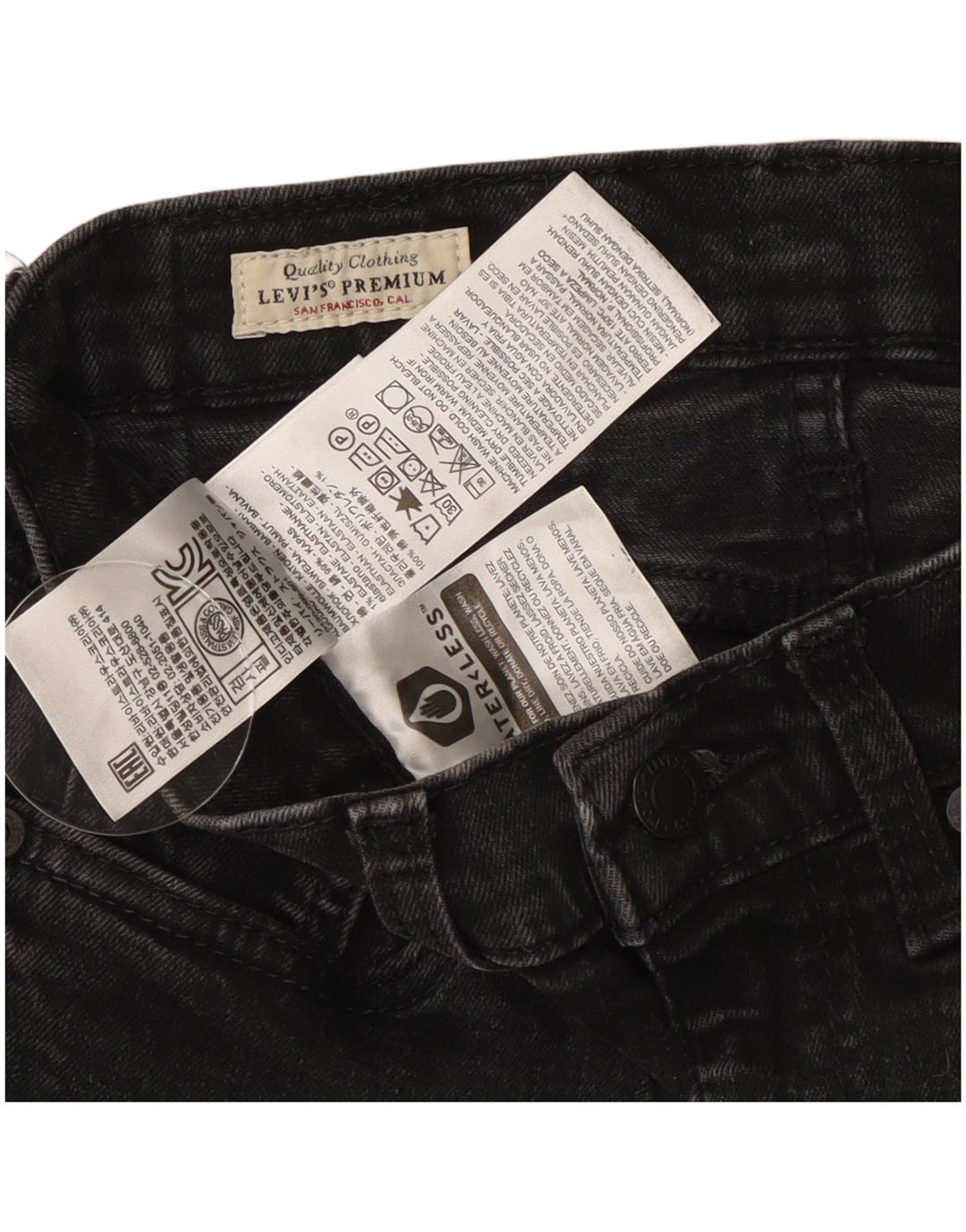 Женские джинсы скинни Levi's W28 L29, черный хлопок