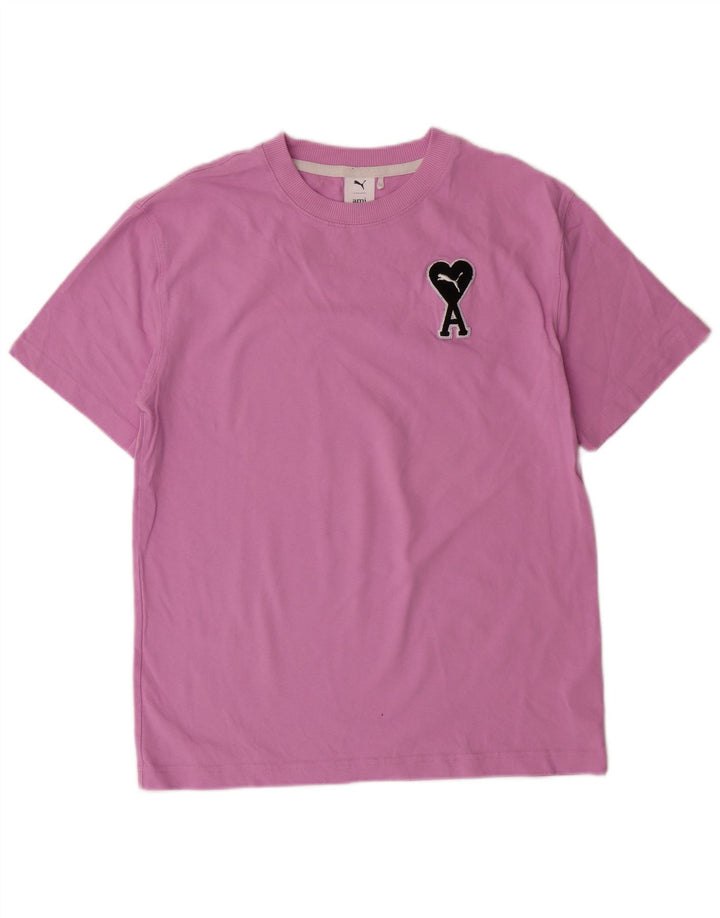 Мужская футболка с рисунком Puma, маленький розовый хлопковый топ