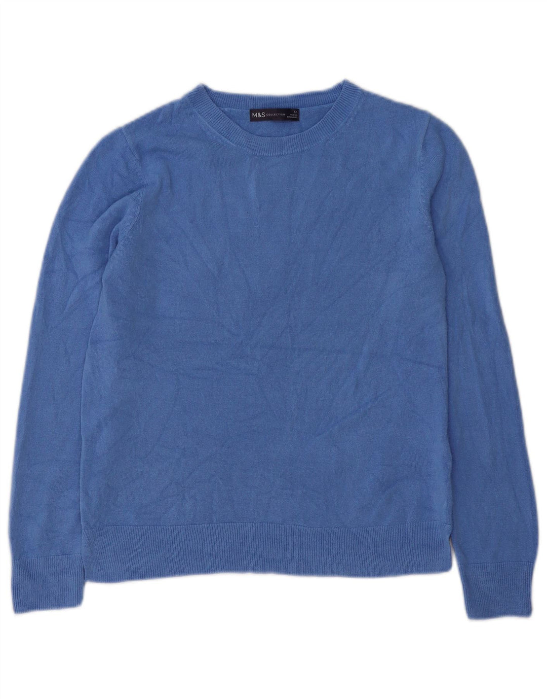 Женский джемпер с вырезом «лодочка» Marks & Spencer UK 12, средний синий акрил