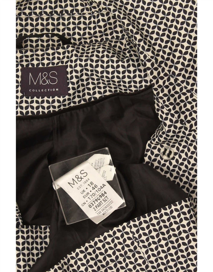 Женский тренч Marks & Spencer UK 18 XL, черный полиэстер с геометрическим рисунком