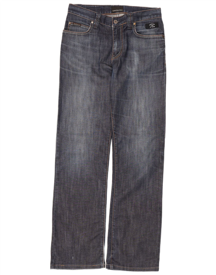 Женские прямые джинсы Calvin Klein W30 L30 синие, хлопок