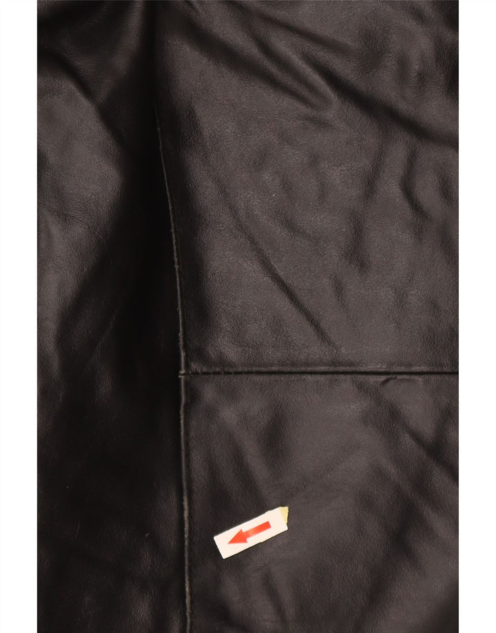 Мужское кожаное пальто Catbalou UK 40, большое черное кожаное