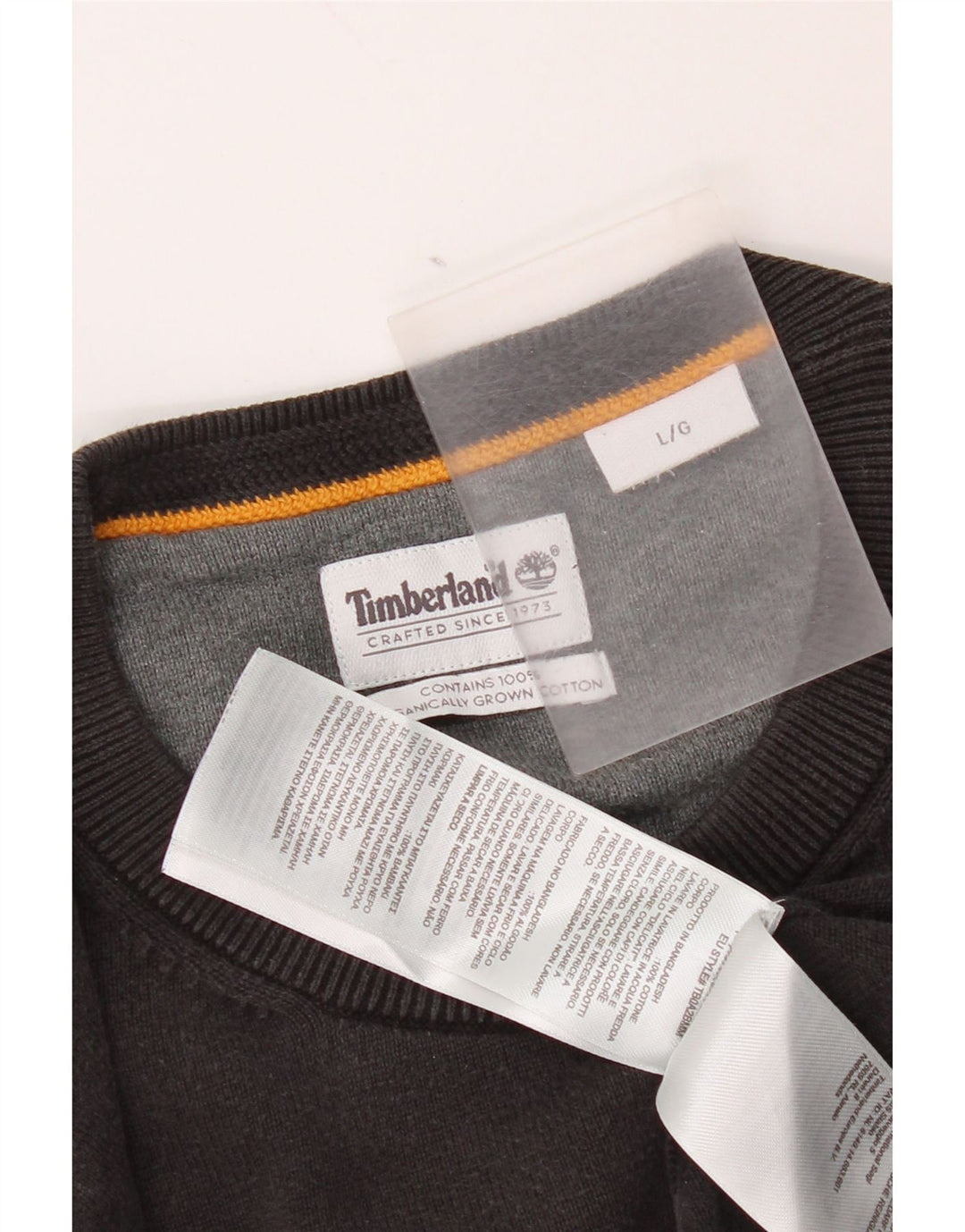 Мужской джемпер с круглым вырезом Timberland, большой черный хлопковый свитер