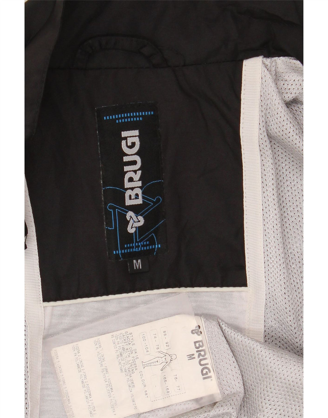 Мужская дождевик Brugi UK 38, средний черный, полиамид с цветными блоками