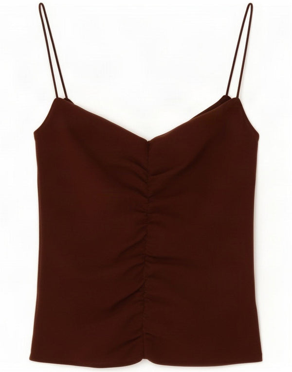 Женский укороченный топ на бретельках Zara UK 8, маленький коричневый цвет