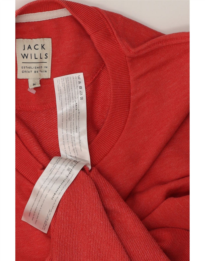 Мужской свитшот с рисунком Jack Wills, хлопковый джемпер среднего красного цвета