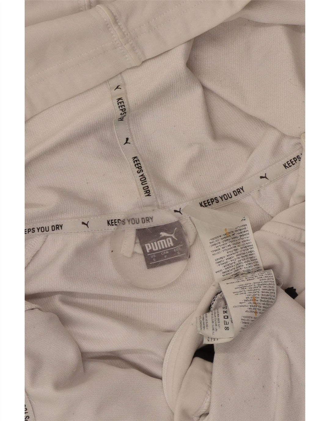 Женский свитер с капюшоном на молнии с графическим рисунком PUMA UK 10, маленький белый с цветными блоками