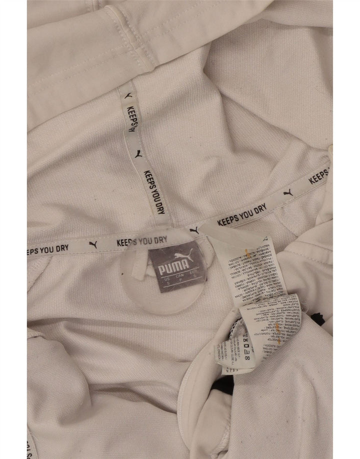 Женский свитер с капюшоном на молнии с графическим рисунком PUMA UK 10, маленький белый с цветными блоками